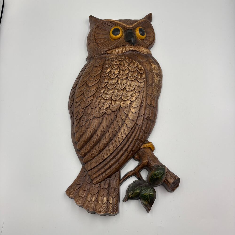 Vintage Syroco Owl 18" Large Plastic Wall Decor
